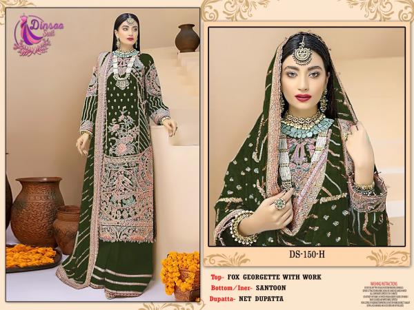 Dinsaa 150 E To H Georgette Designer Pakistani Suit Collection